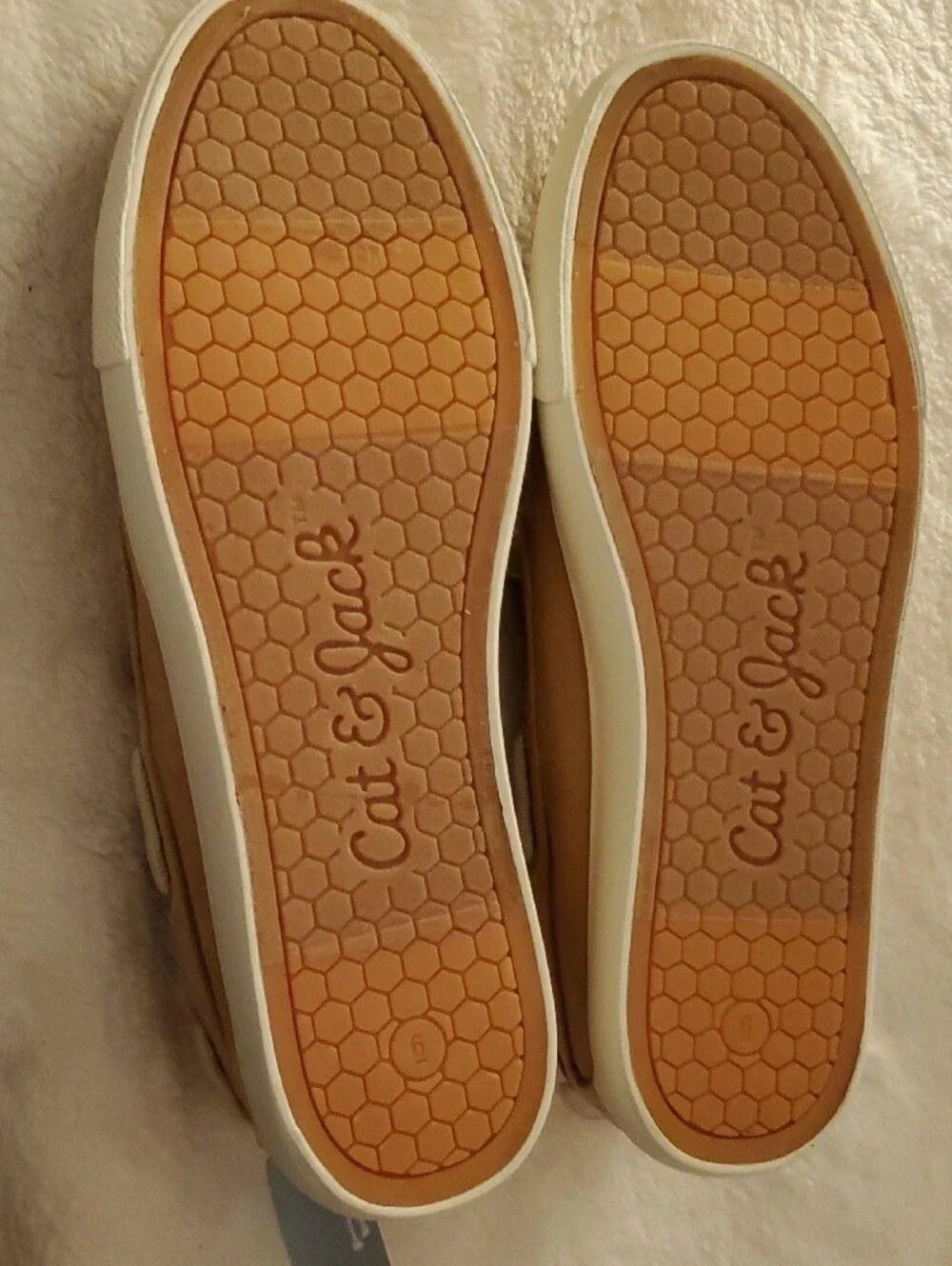 Cat & Jack Kids Beige Boat Shoes Size 6 Lace-Up NWT